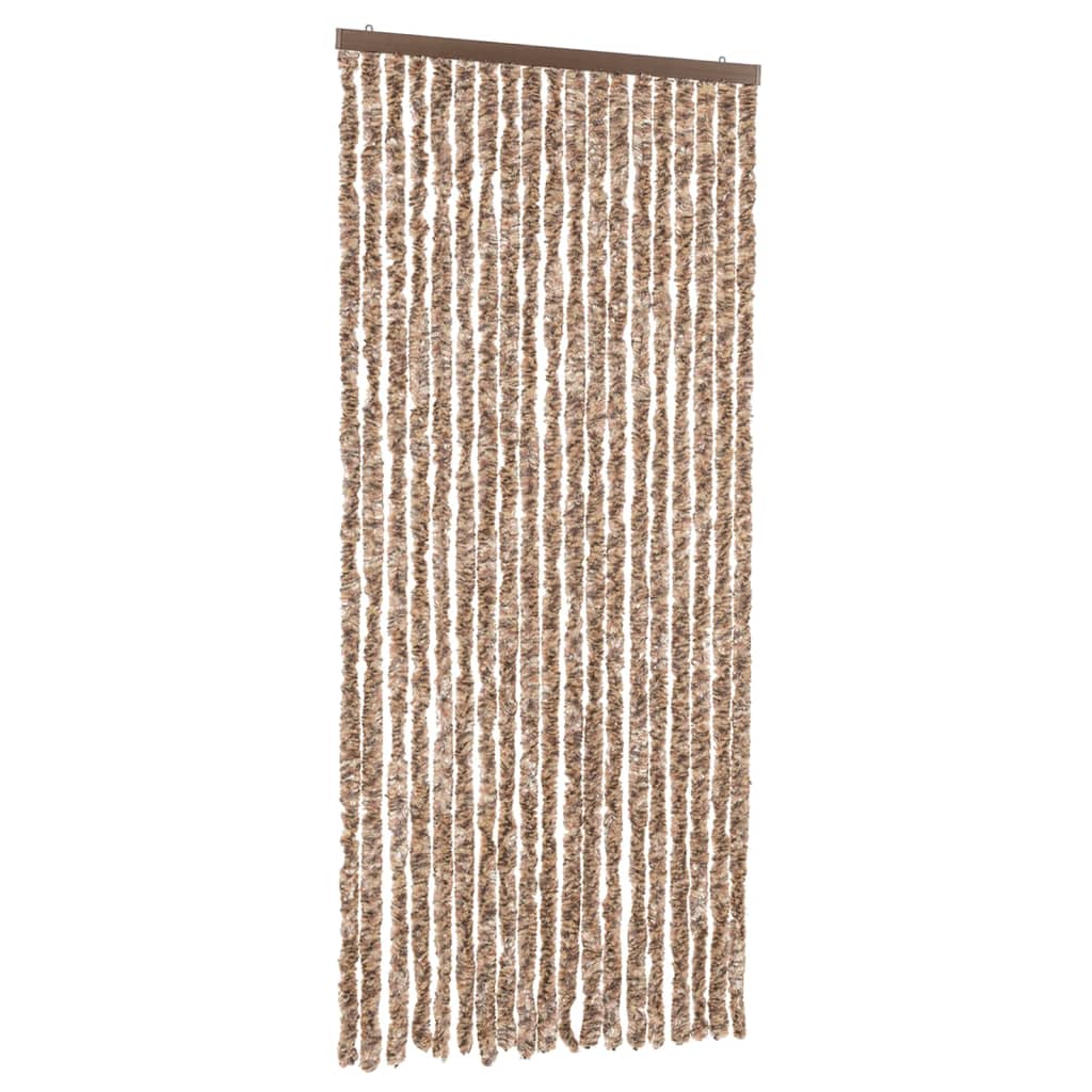 Hyönteisverho beige ja tummanruskea 56x200 cm chenille