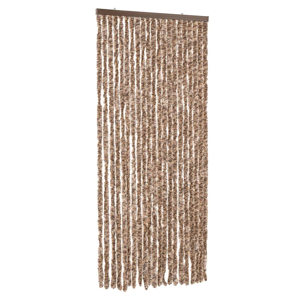 Hyönteisverho beige ja tummanruskea 90x200 cm chenille