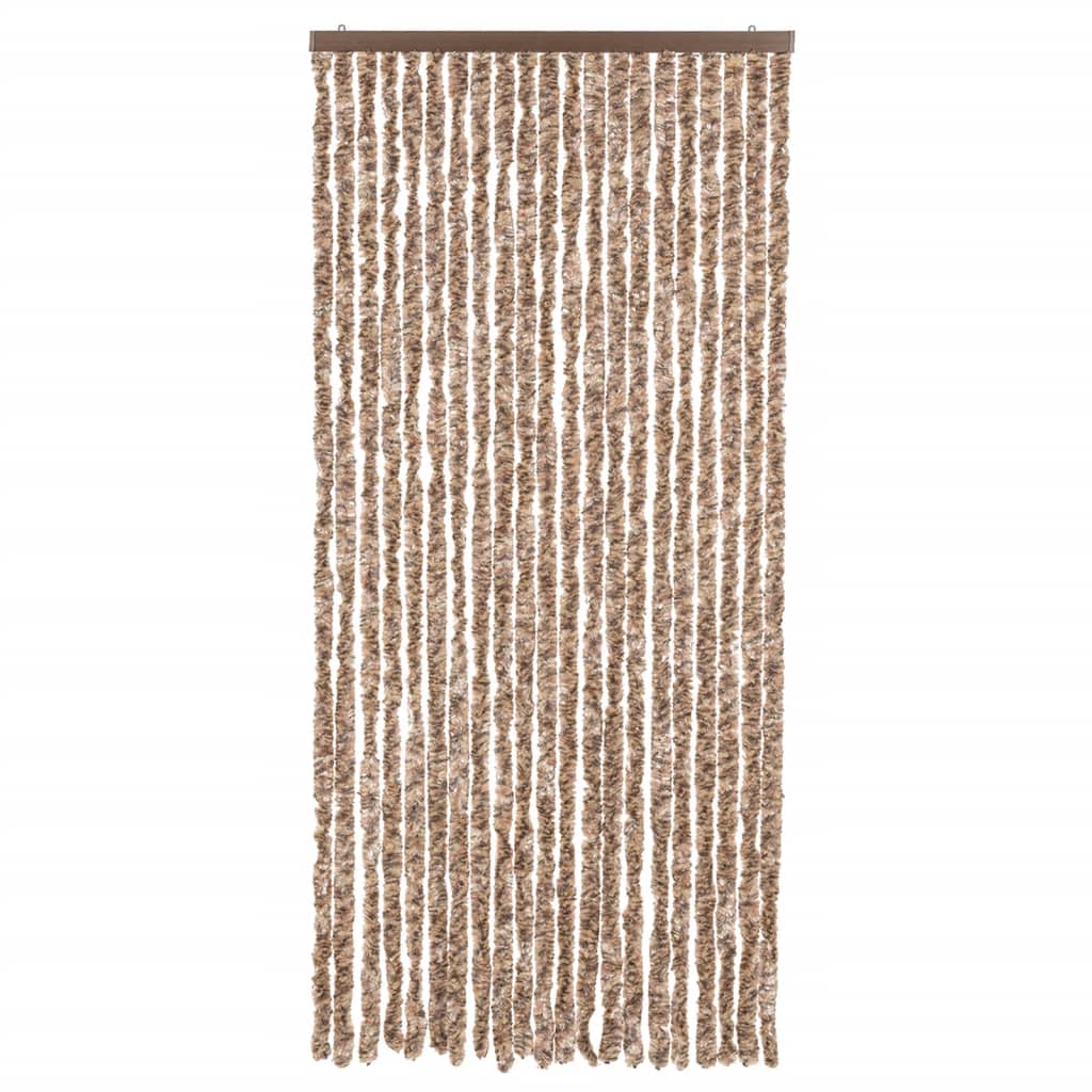 Hyönteisverho beige ja tummanruskea 90x200 cm chenille