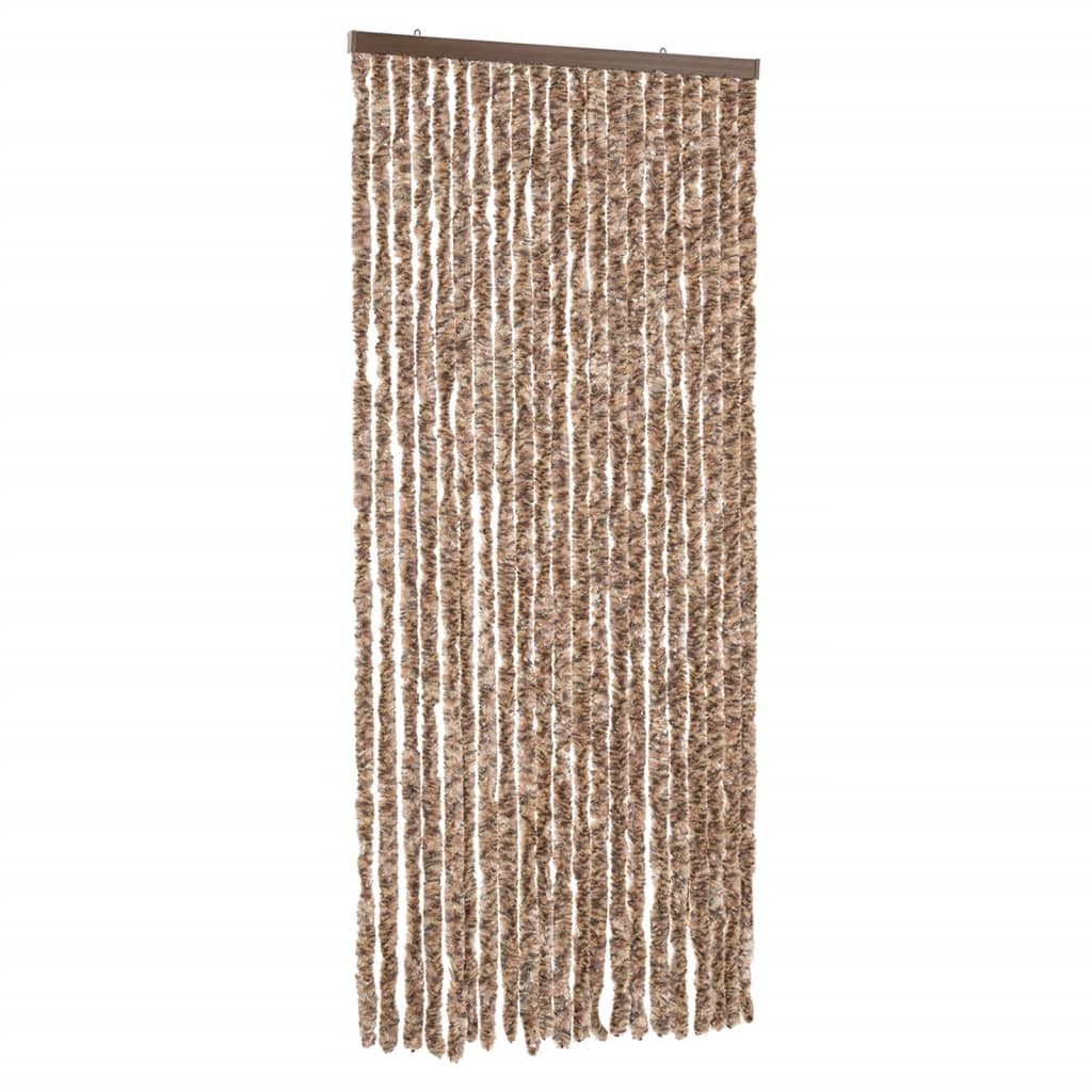 Hyönteisverho beige ja tummanruskea 90x220 cm chenille