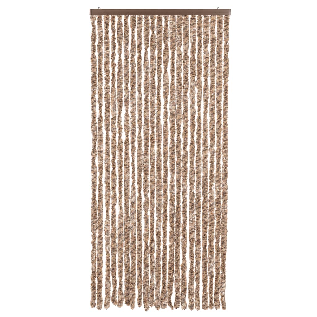 Hyönteisverho beige ja tummanruskea 90x220 cm chenille