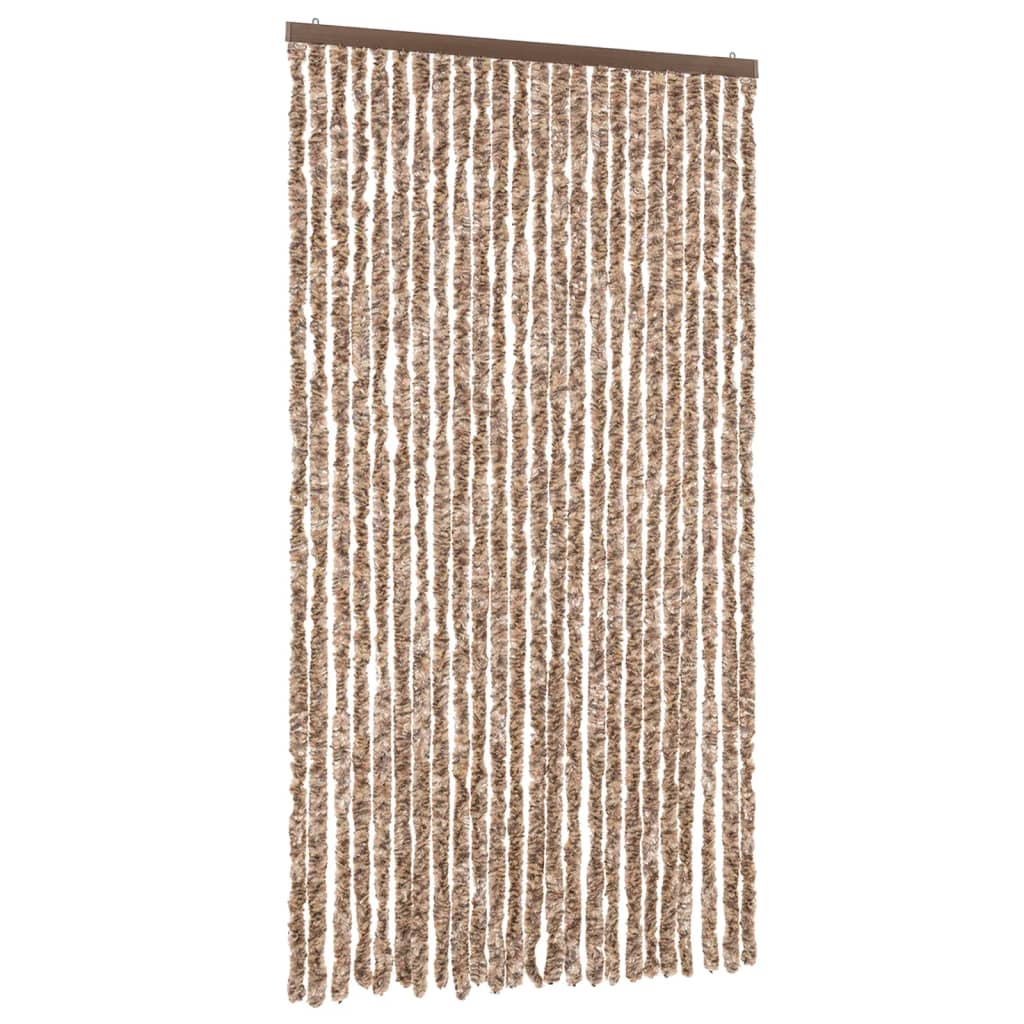 Hyönteisverho beige ja tummanruskea 100x200 cm chenille