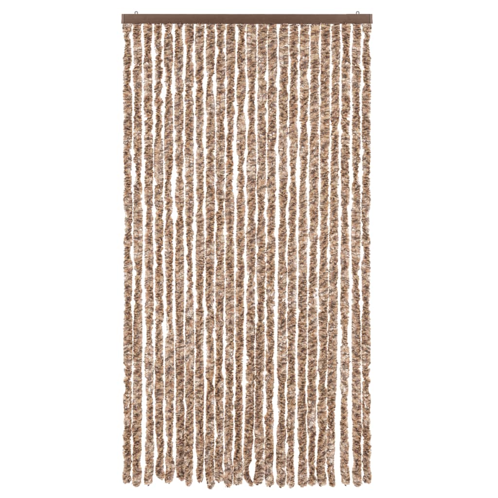 Hyönteisverho beige ja tummanruskea 100x200 cm chenille