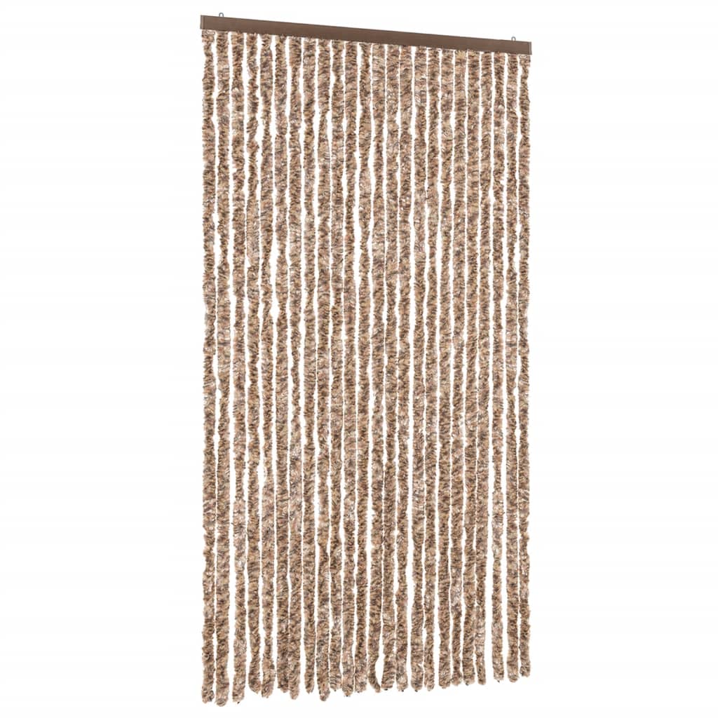 Hyönteisverho beige ja tummanruskea 100x220 cm chenille