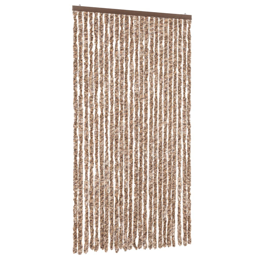 Hyönteisverho beige ja tummanruskea 100x230 cm chenille