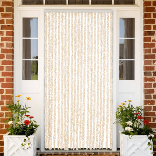 Hyönteisverho beige ja valkoinen 90x220 cm Chenille