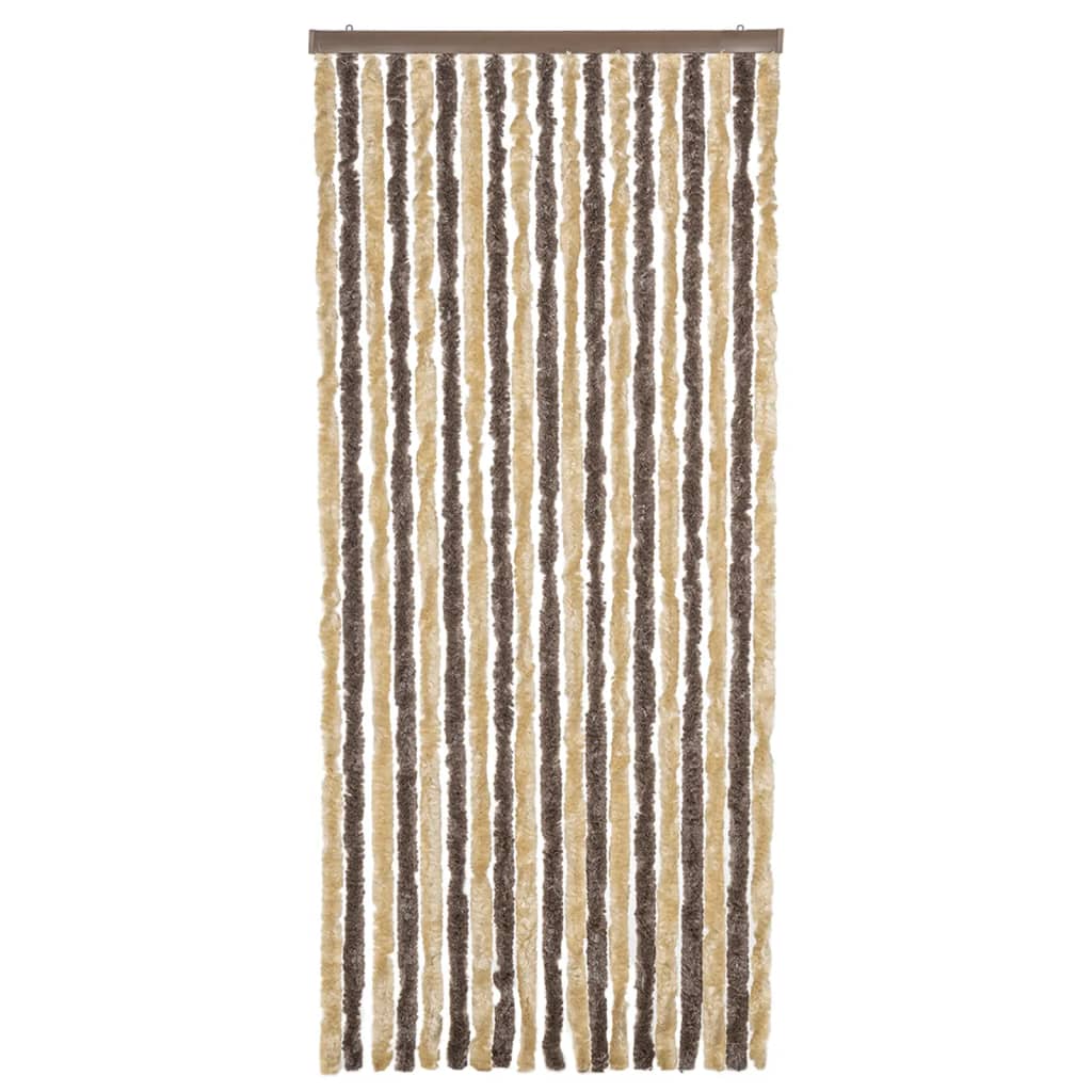 Hyönteisverho tummanruskea ja beige 56x185 cm chenille