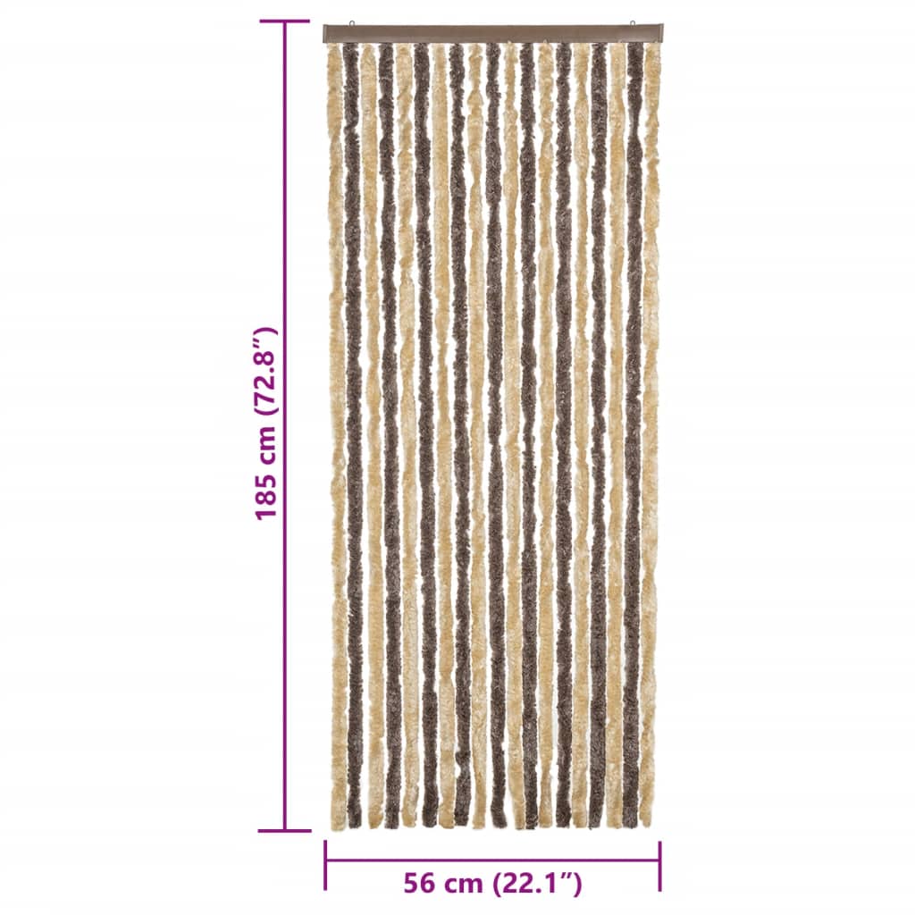 Hyönteisverho tummanruskea ja beige 56x185 cm chenille