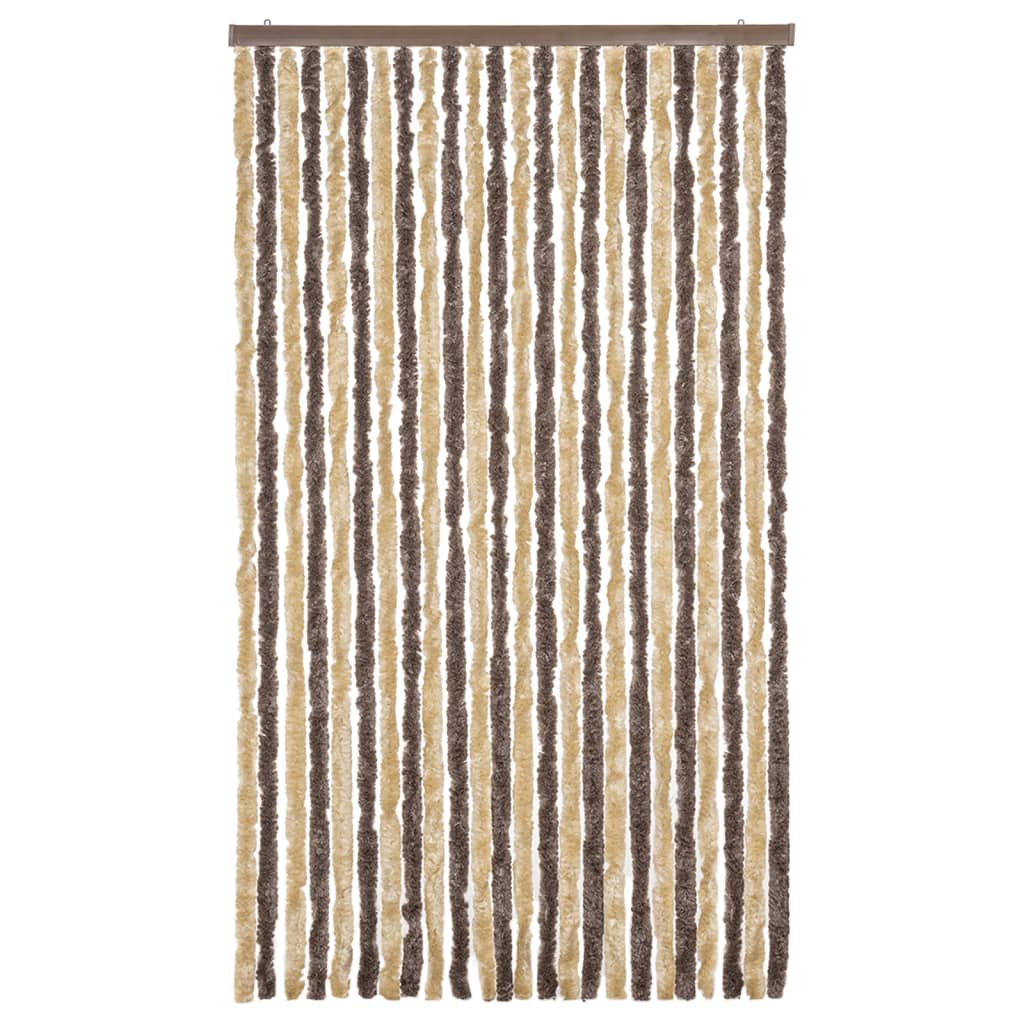 Hyönteisverho tummanruskea ja beige 100x200 cm chenille