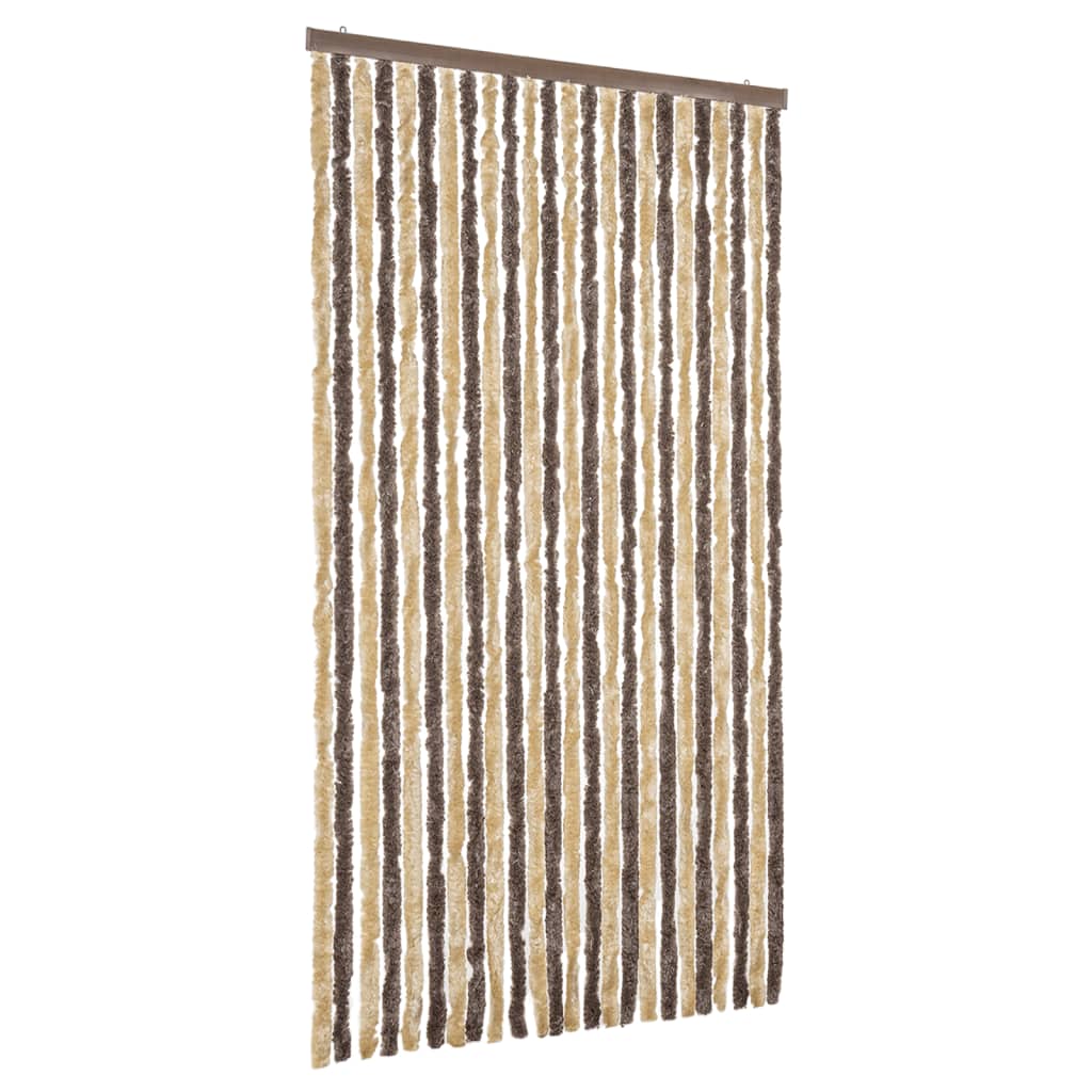 Hyönteisverho tummanruskea ja beige 100x220 cm chenille