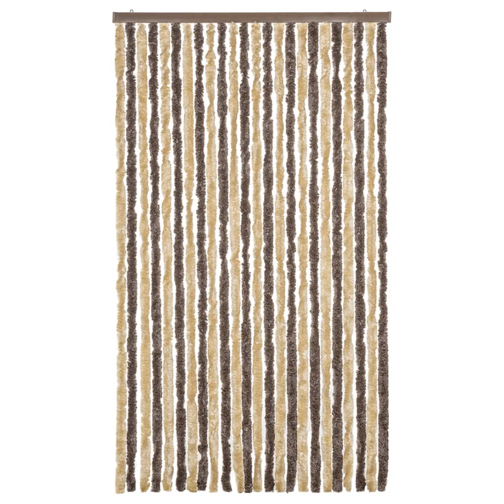 Hyönteisverho tummanruskea ja beige 100x220 cm chenille