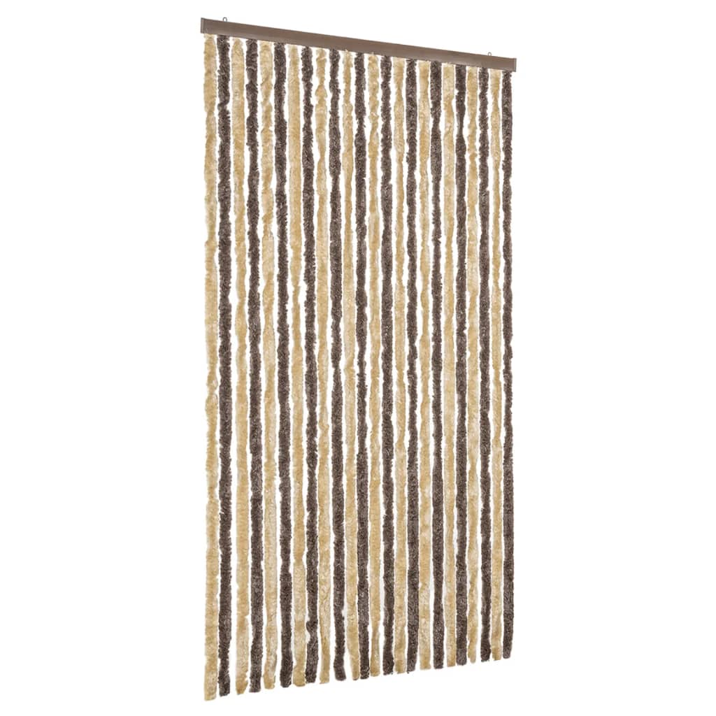 Hyönteisverho tummanruskea ja beige 100x230 cm chenille