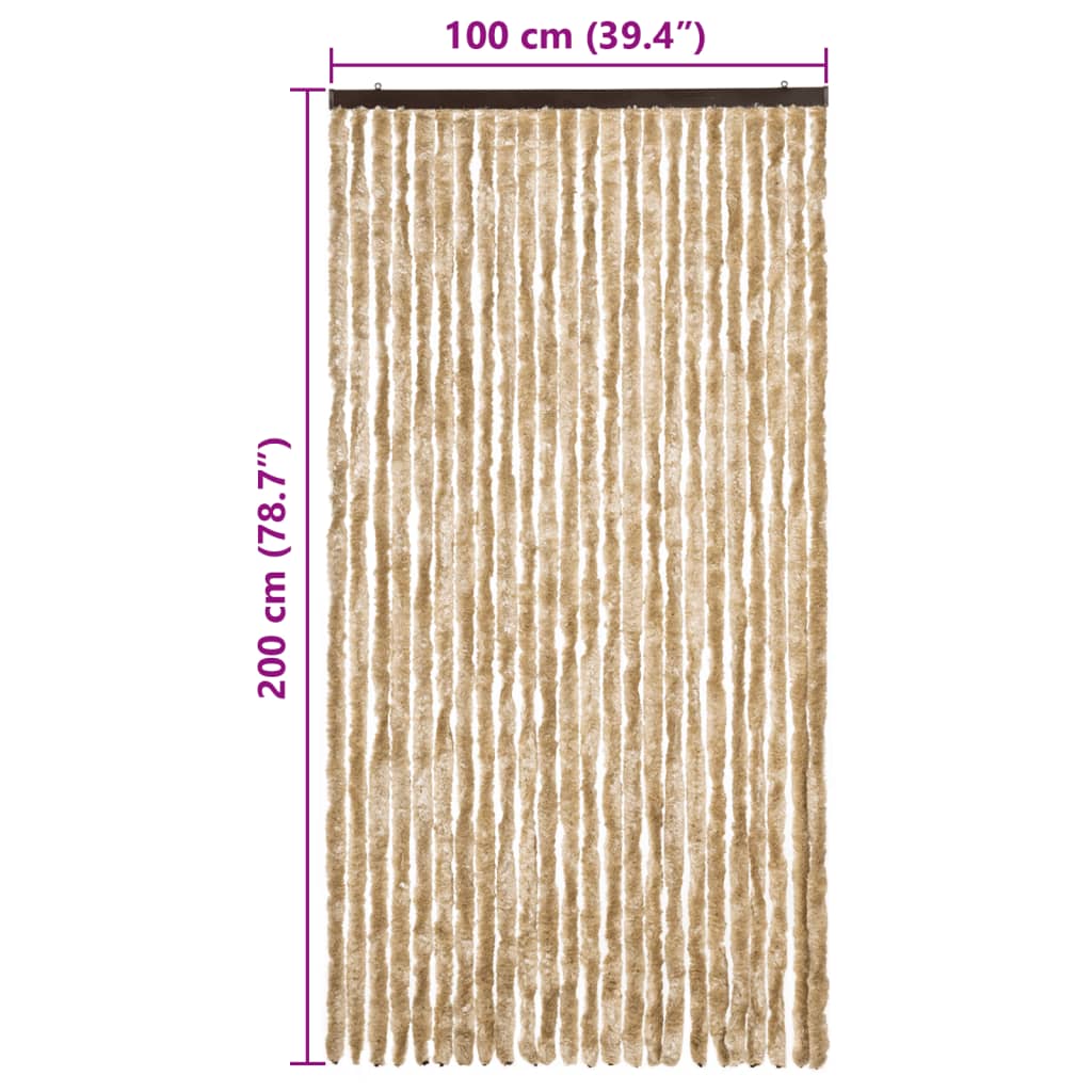 Hyönteisverho beige 100x200 cm chenille