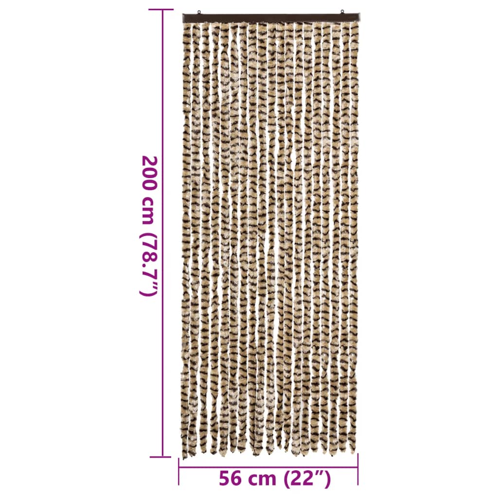 Hyönteisverho beige ja ruskea 56x200 cm Chenille