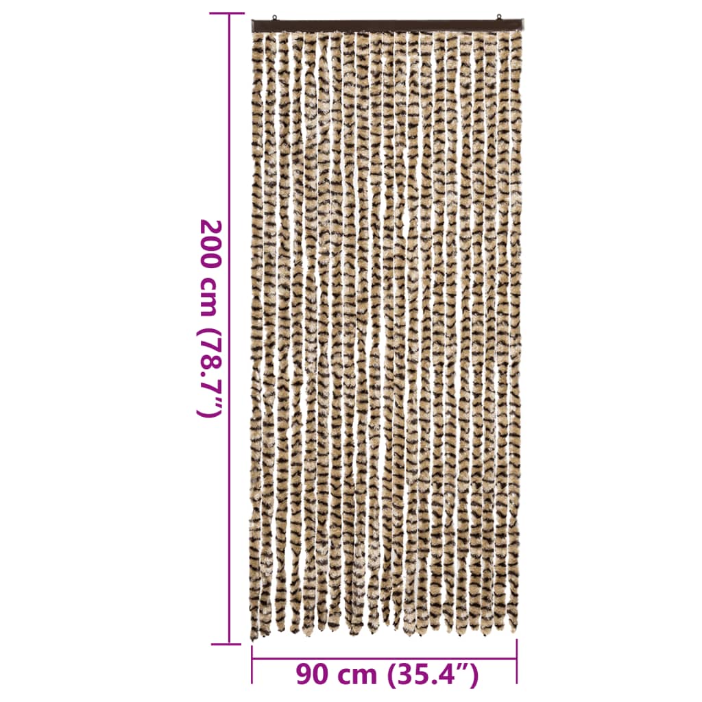 Hyönteisverho beige ja ruskea 90x200 cm chenille