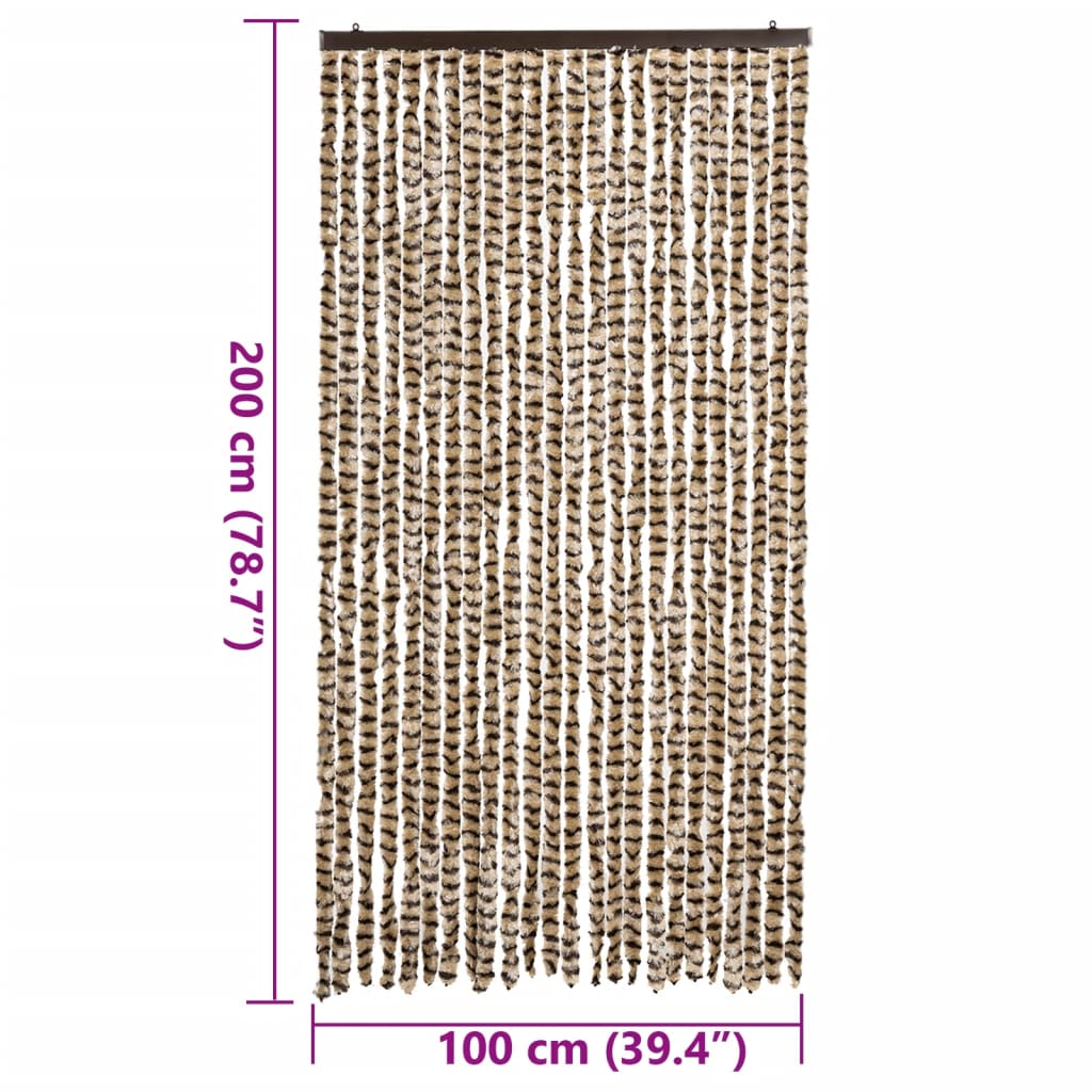 Hyönteisverho beige ja ruskea 100x200 cm chenille