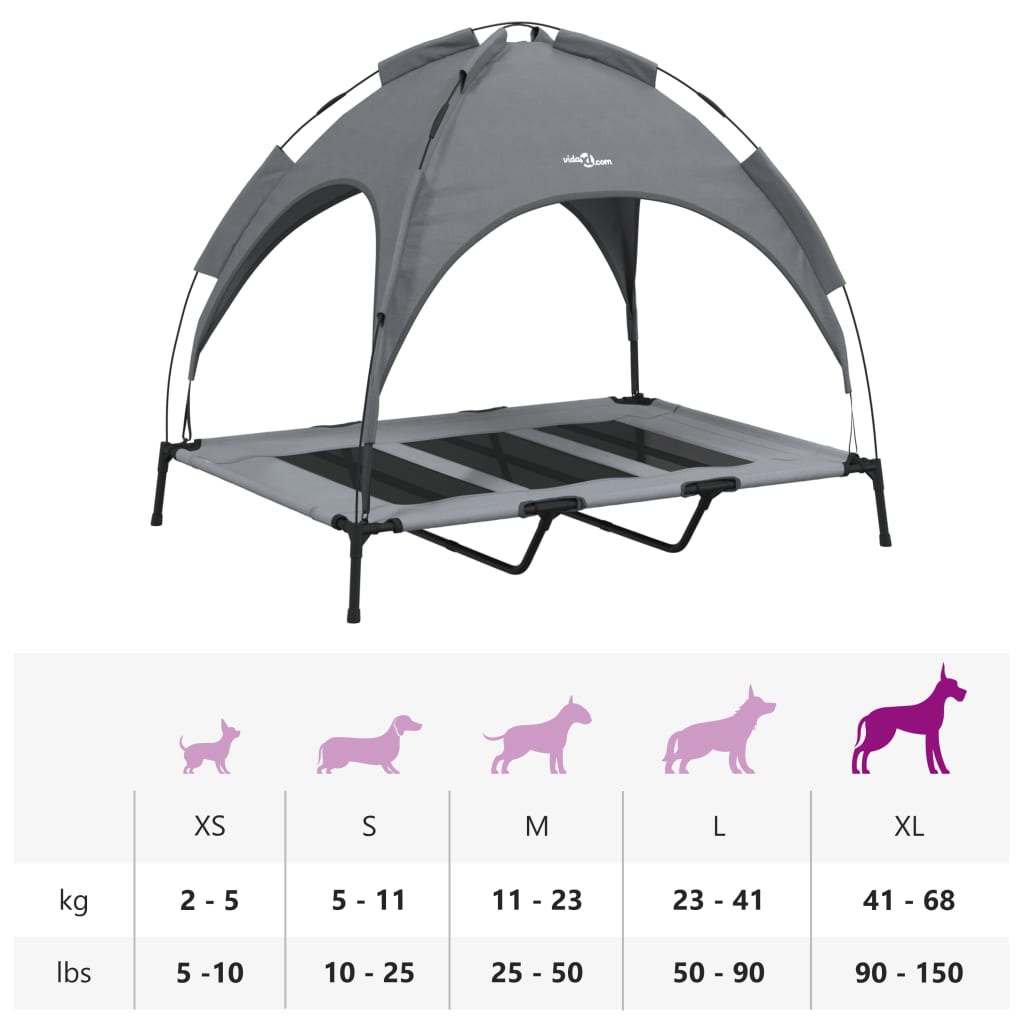 Dog bed with canopy anthracite Oxford fabric and steel