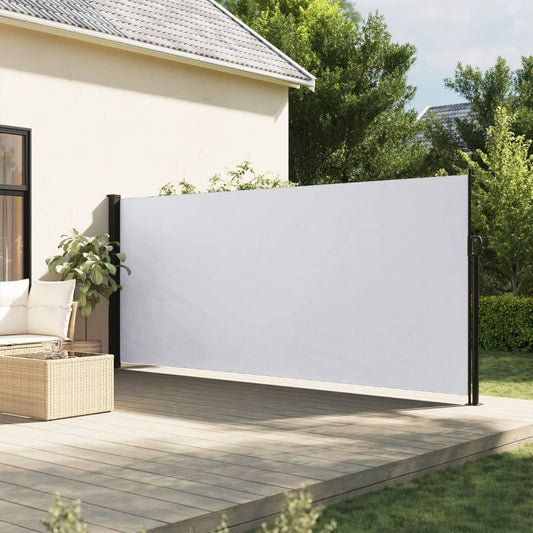 Retractable side awning white 180x500 cm