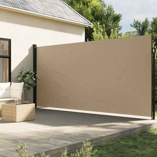 Ausziehbare Seitenmarkise beige 200x600 cm