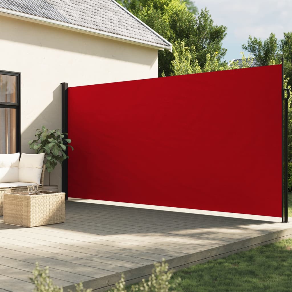 Retractable side awning red 220x600 cm