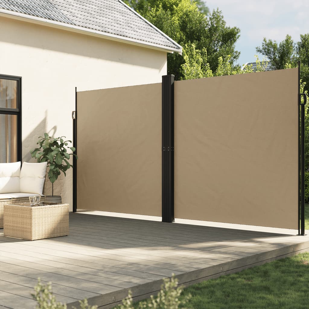 Retractable side awning beige 200x600 cm