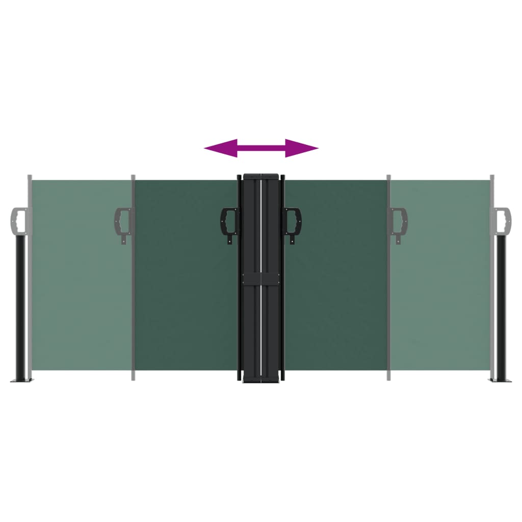 Retractable side awning dark green 100x1000 cm