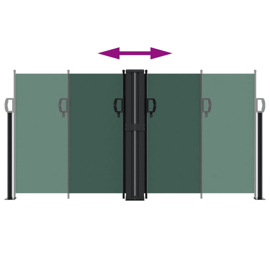 Retractable side awning dark green 120x1000 cm