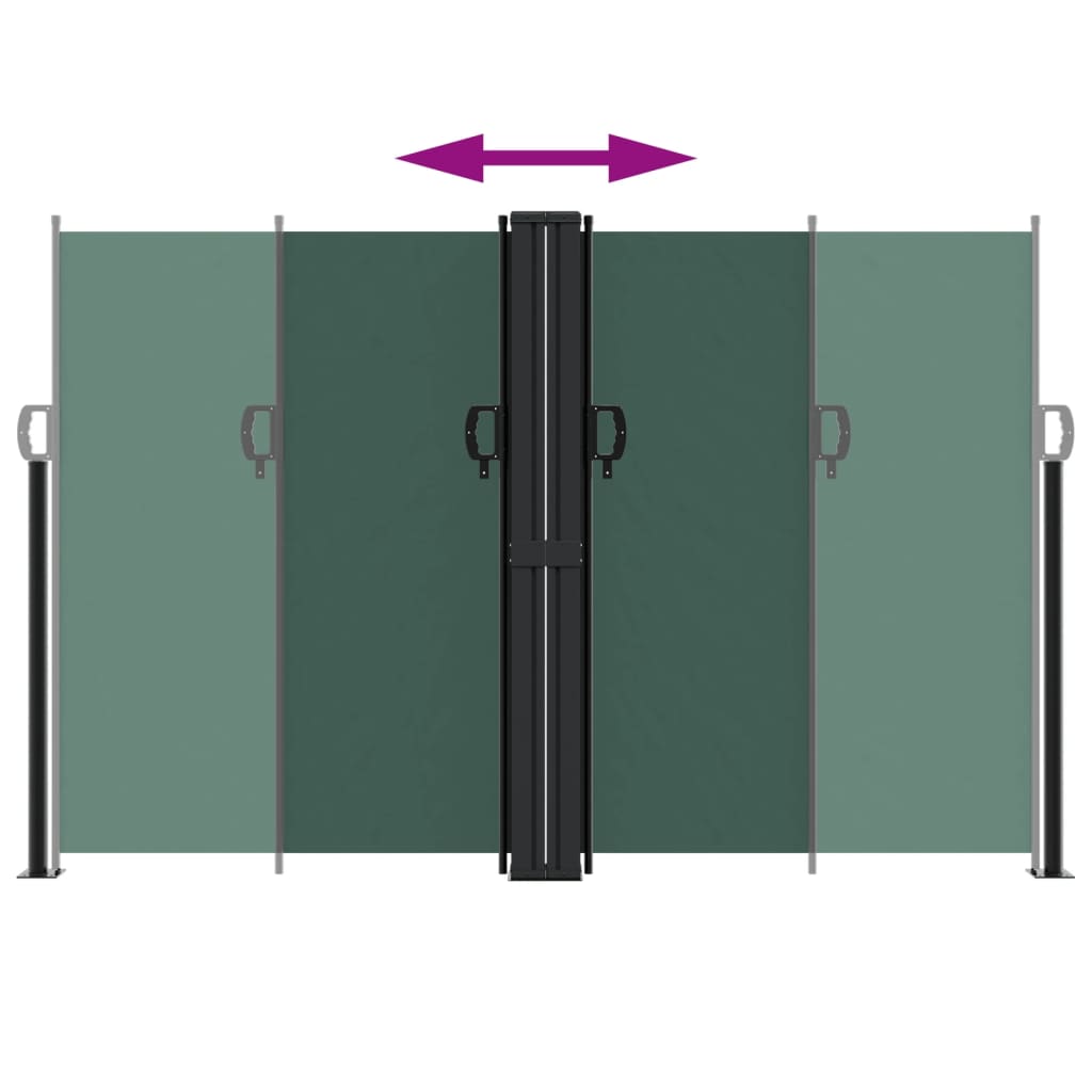 Retractable side awning dark green 160x1000 cm