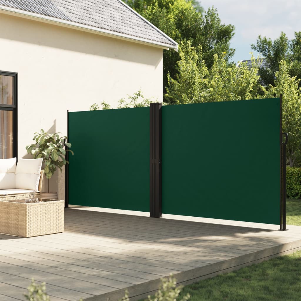 Retractable side awning dark green 160x1000 cm