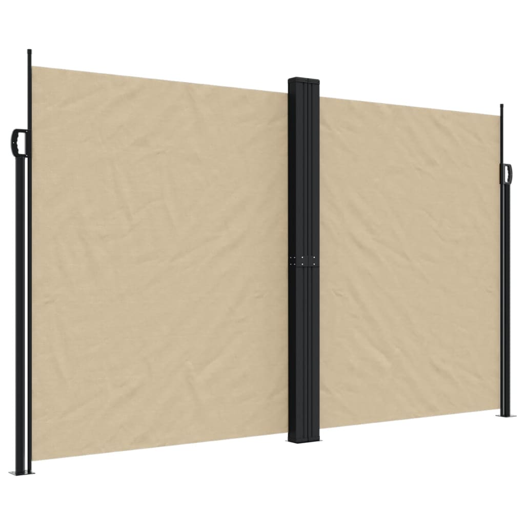 Retractable side awning beige 200x1000 cm