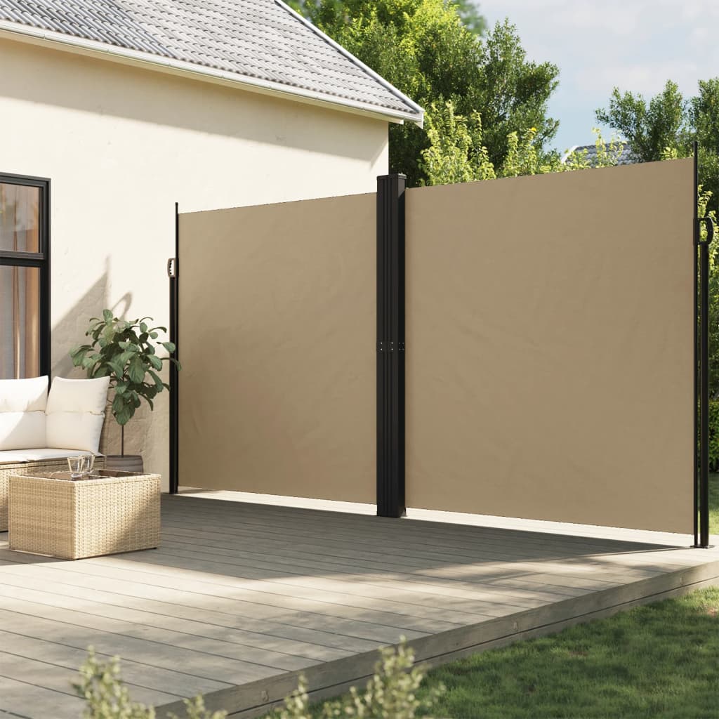 Retractable side awning beige 200x1000 cm