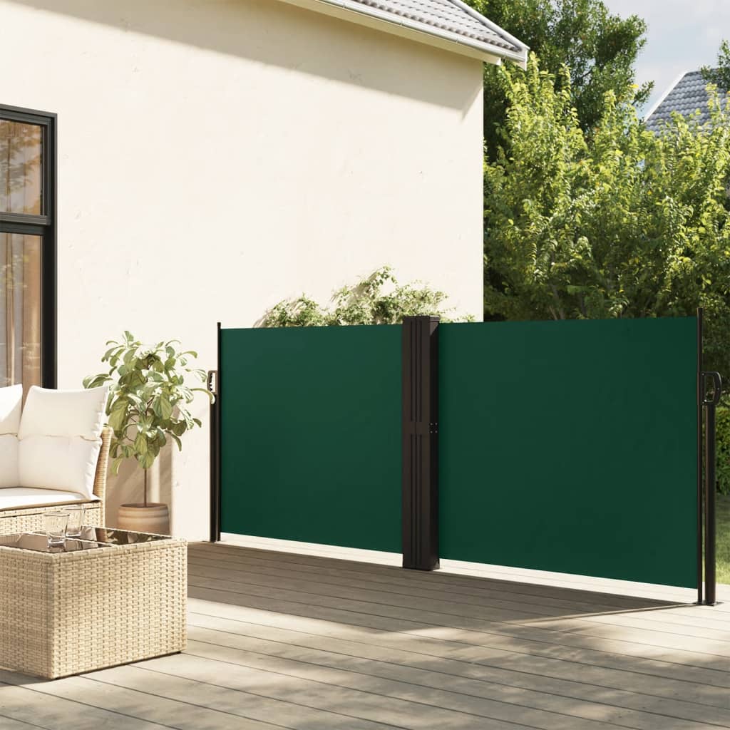 Retractable side awning dark green 120x1200 cm