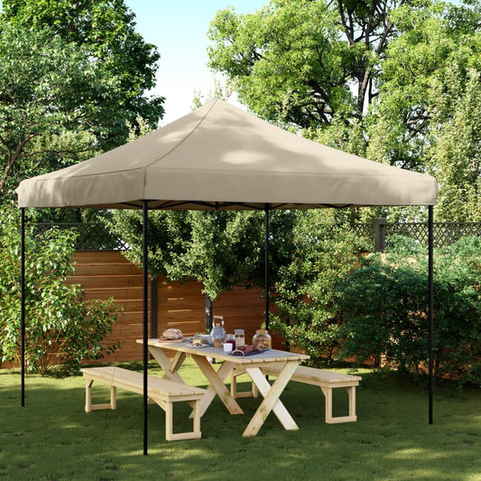 Taitettava pop-up juhlateltta taupe 292x292x315 cm