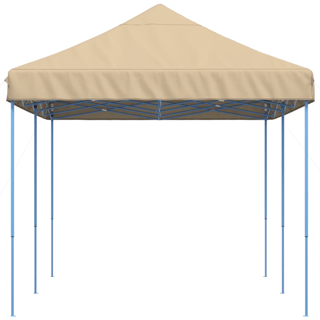 Taitettava pop-up juhlateltta beige 580x292x315 cm