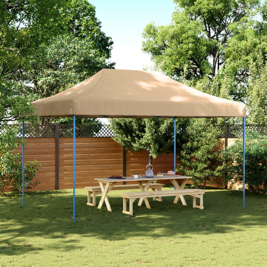 Taitettava pop-up juhlateltta beige 440x292x315 cm