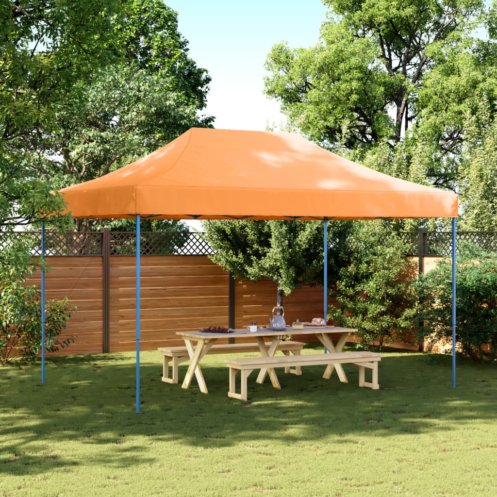 Taitettava pop-up juhlateltta oranssi 440x292x315 cm