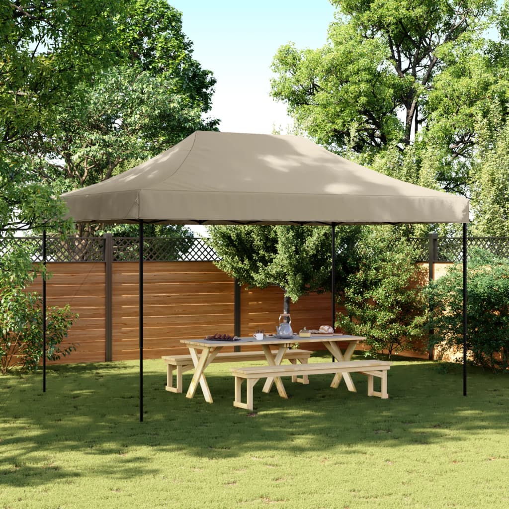 Taitettava pop-up juhlateltta taupe 440x292x315 cm