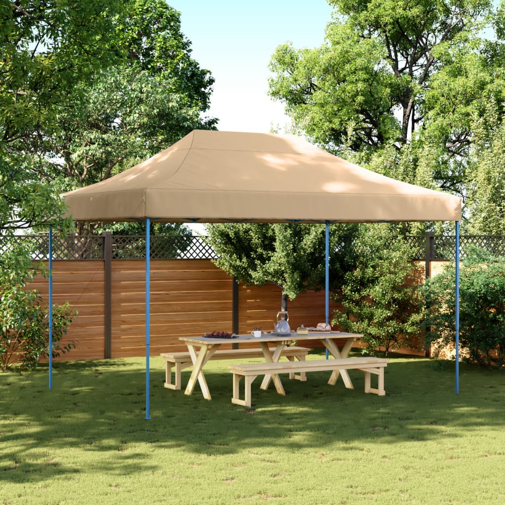 Taitettava pop-up juhlateltta beige 410x279x315 cm