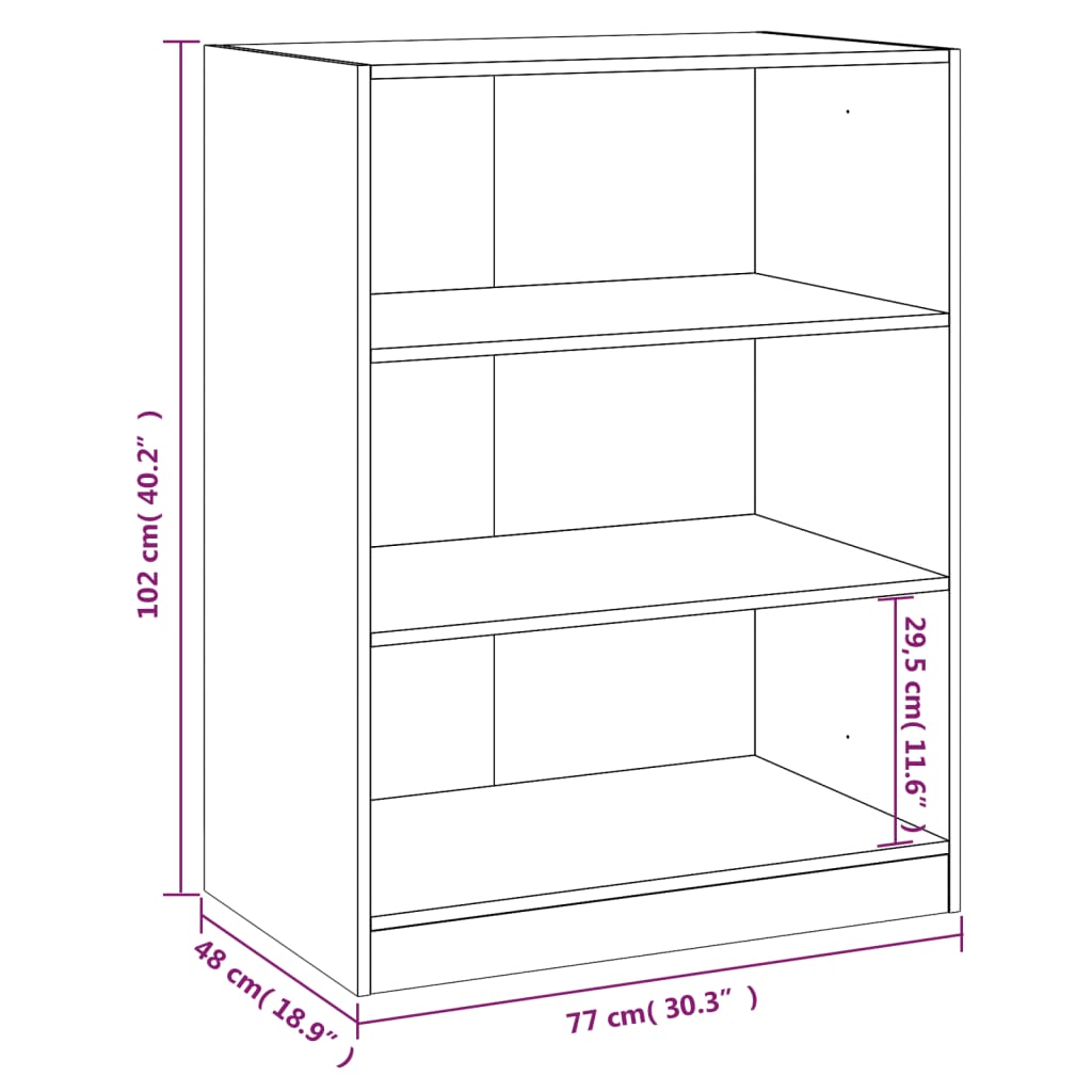 Vaatekaappi ruskea tammi 77x48x102 cm lastulevy