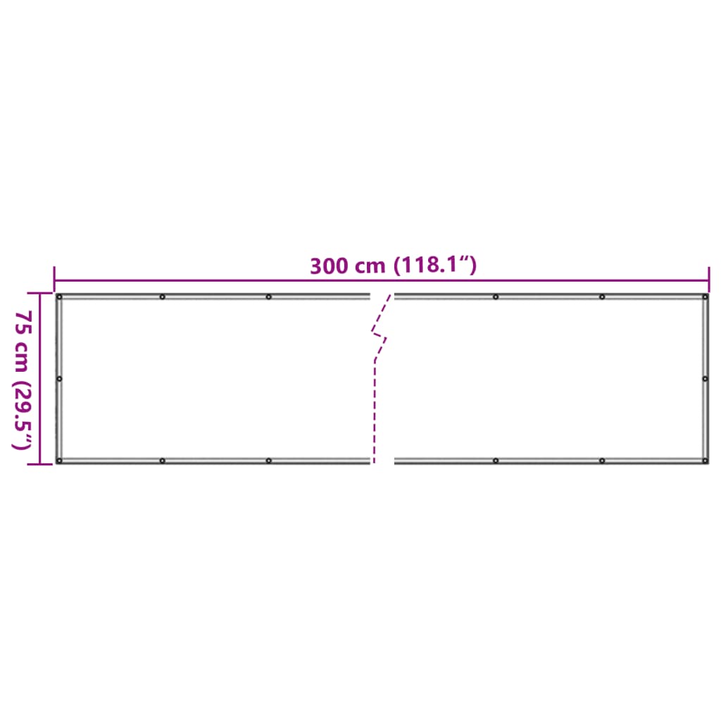 Parvekkeen yksityisyyssuoja antrasiitti 300x75 cm PVC