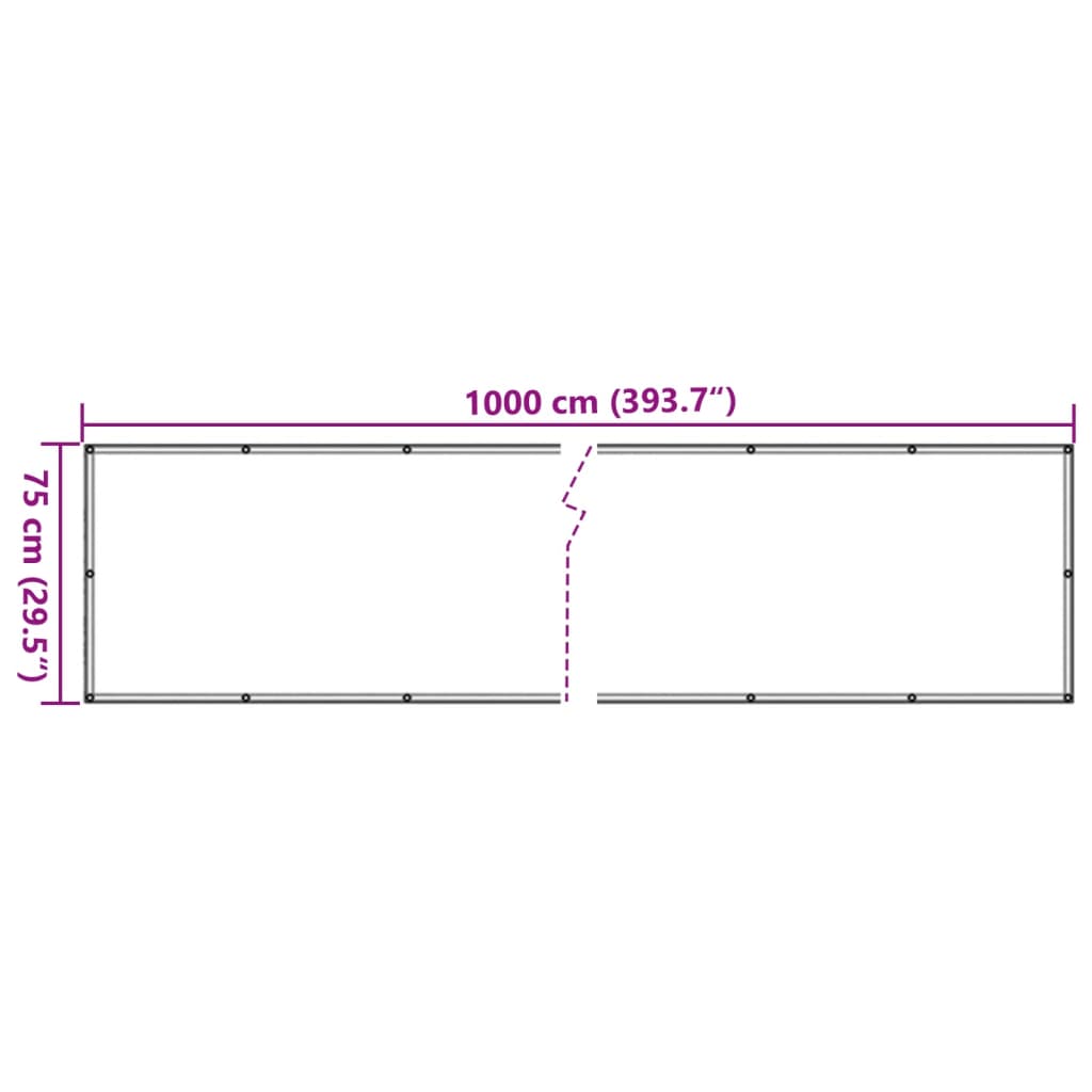 Parvekkeen yksityisyyssuoja antrasiitti 1000x75 cm PVC