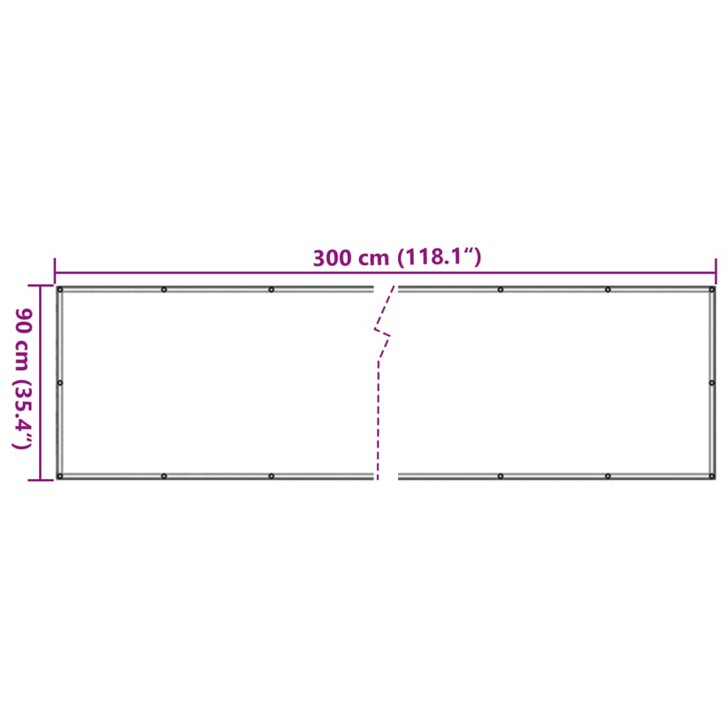 Parvekkeen yksityisyyssuoja antrasiitti 300x90 cm PVC