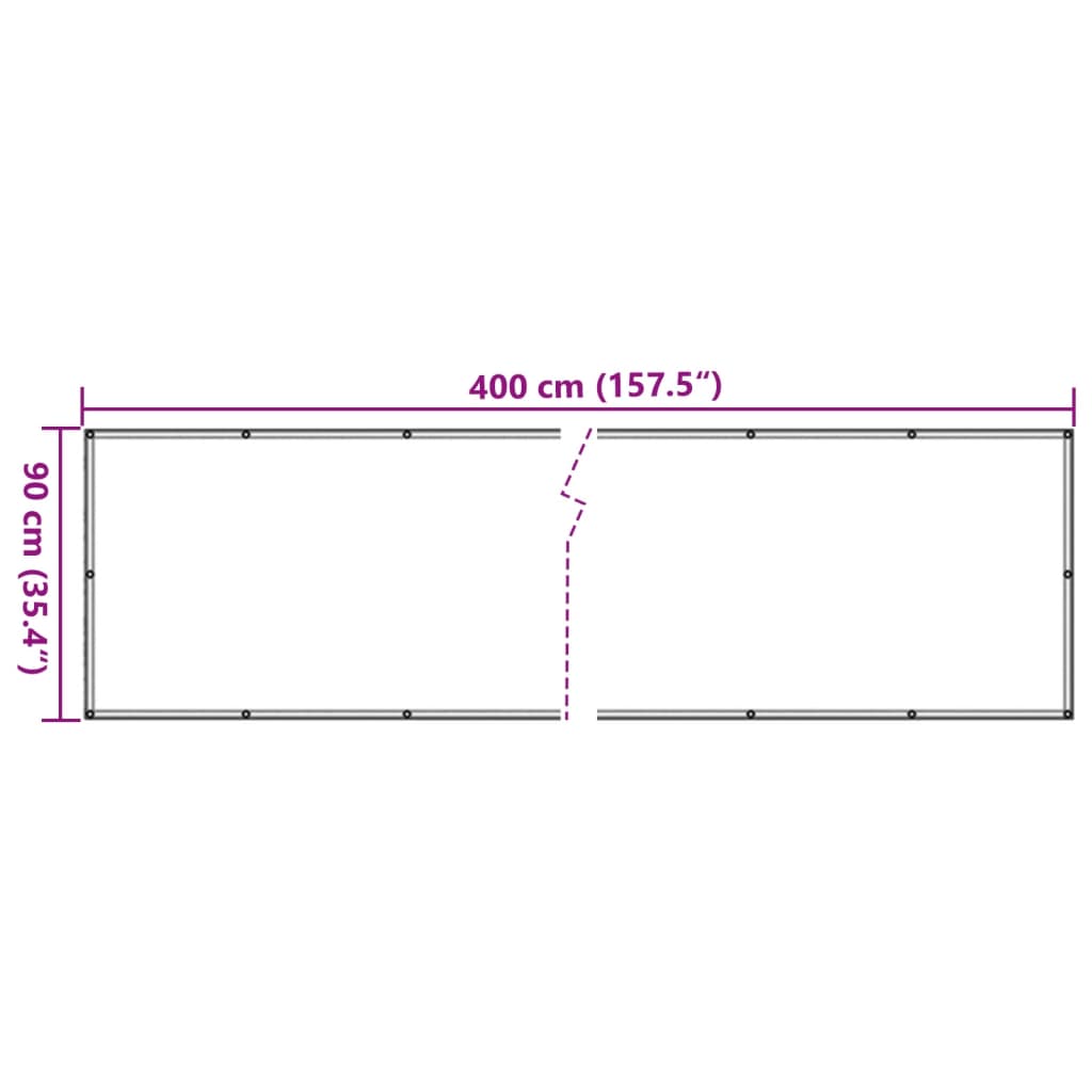 Parvekkeen yksityisyyssuoja antrasiitti 400x90 cm PVC