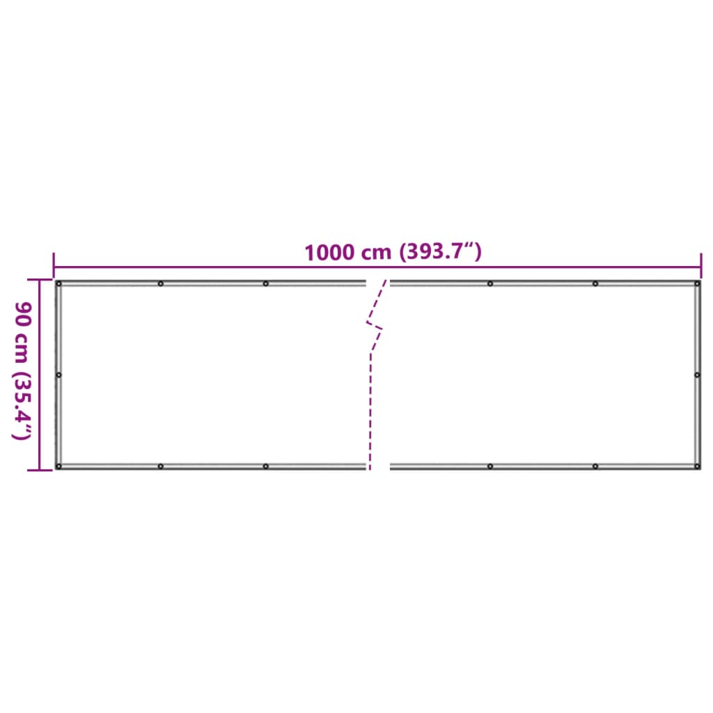 Parvekkeen yksityisyyssuoja antrasiitti 1000x90 cm PVC