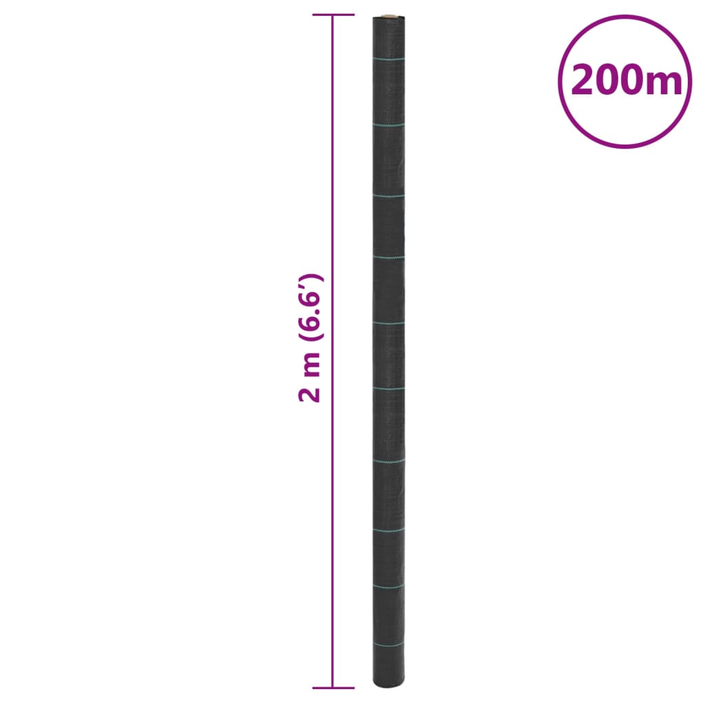 Rikkaruohomatto musta 2x200 m PP