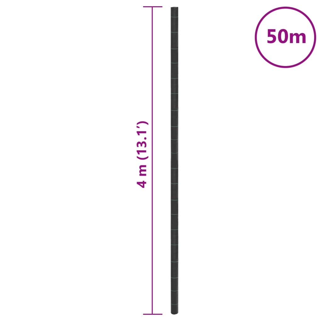 Rikkaruohomatto musta 4x50 m PP