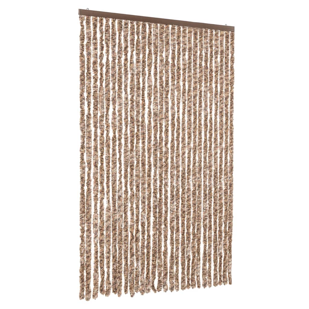 Hyönteisverho beige ja tummanruskea 118x220 cm chenille