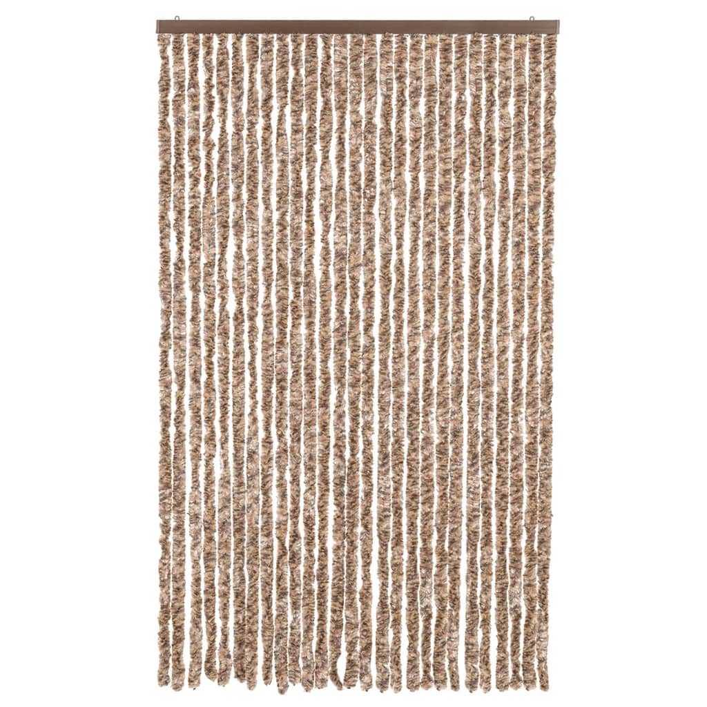 Hyönteisverho beige ja tummanruskea 118x220 cm chenille