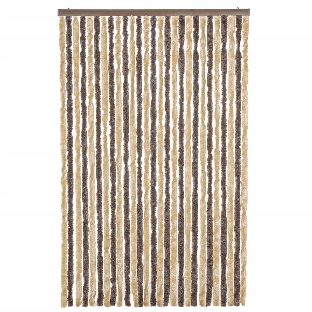 Hyönteisverho tummanruskea ja beige 118x220 cm chenille