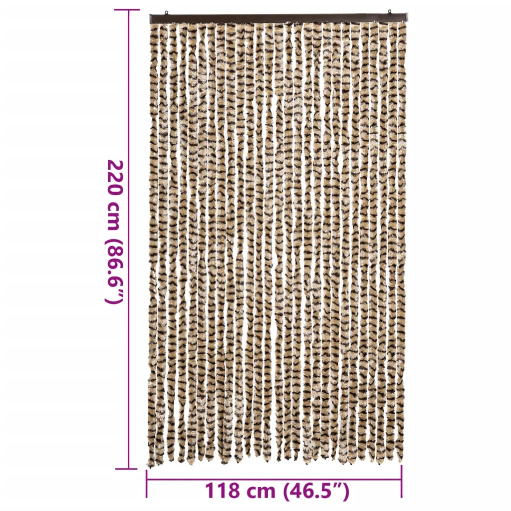 Hyönteisverho beige ja ruskea 118x220 cm chenille